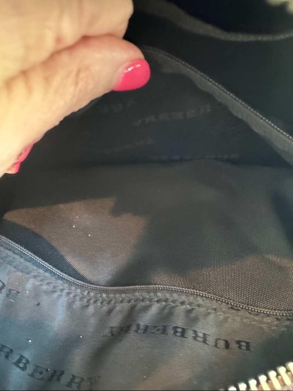Burberry Boston Bag with Brown Leather Trim and Black Accents - Picture 4 of 6